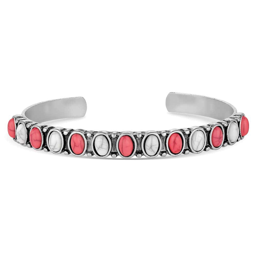 Montana Silversmiths ABC6351 Attitude Bracelet, Women's, Red River, Howlite, Red/White, Zinc Alloy