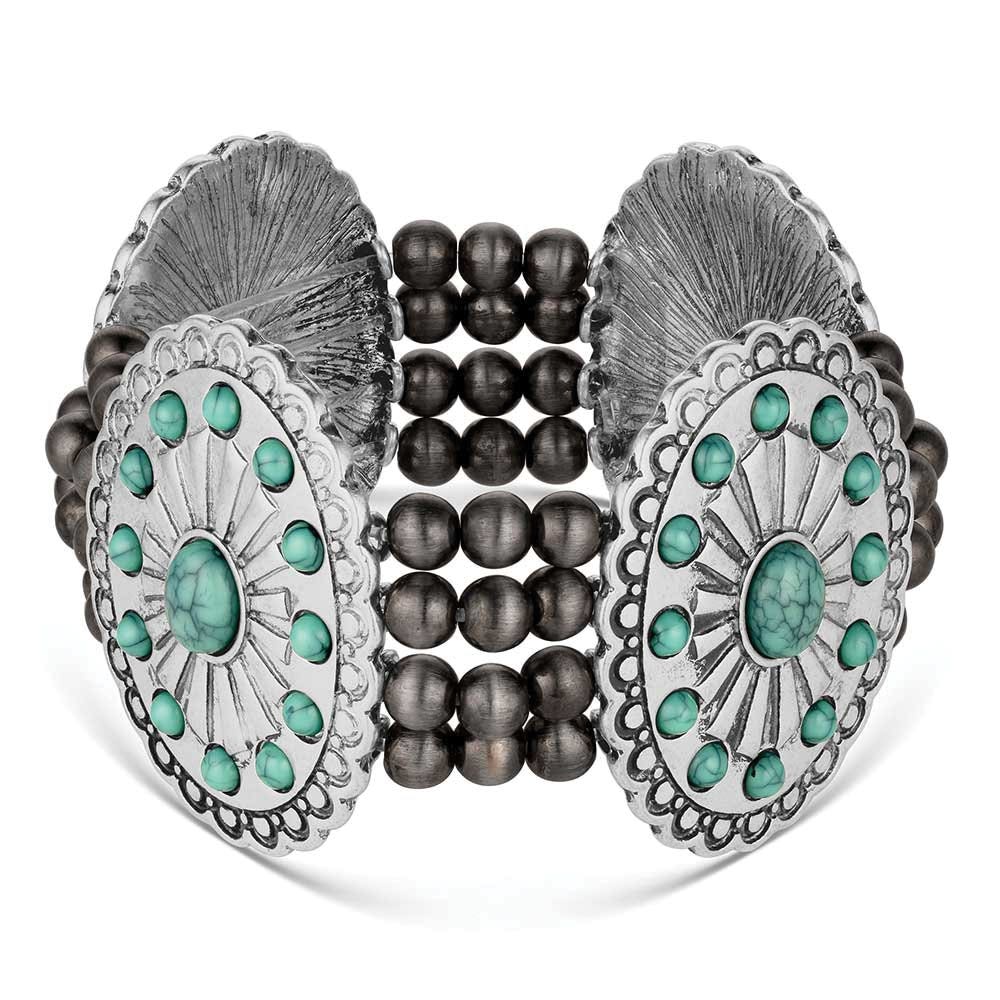 Montana Silversmiths ABC6349 Attitude Bracelet, Women's, Beads, Taos Concho, Turquoise, Zinc Alloy