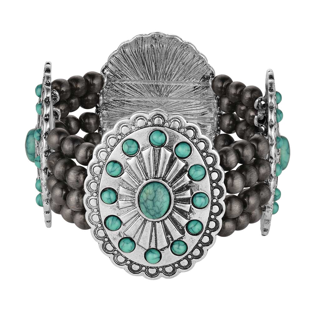 Montana Silversmiths ABC6349 Attitude Bracelet, Women's, Beads, Taos Concho, Turquoise, Zinc Alloy