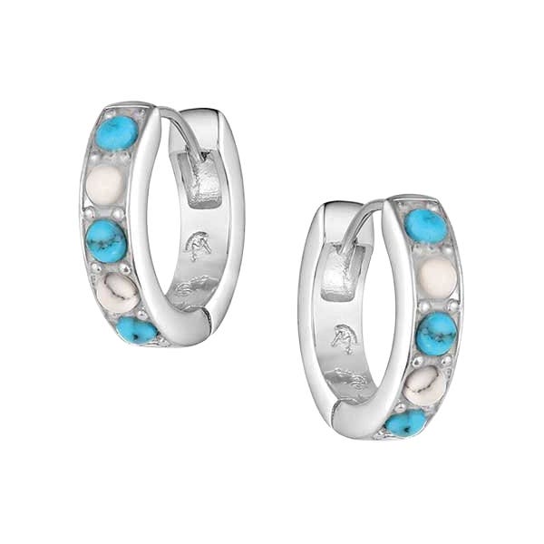 Montana Silversmiths ER6388 Earrings, Women's, Circle the West, Howlite, Turquoise, Brass