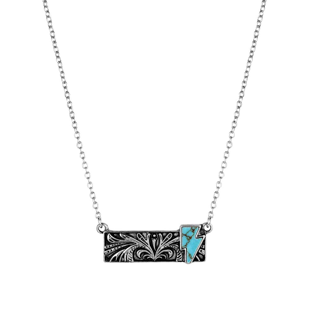 Montana Silversmiths ANC6355 Attitude Necklace, Women's, Blue Northern Bar, Turquoise, Zinc Alloy