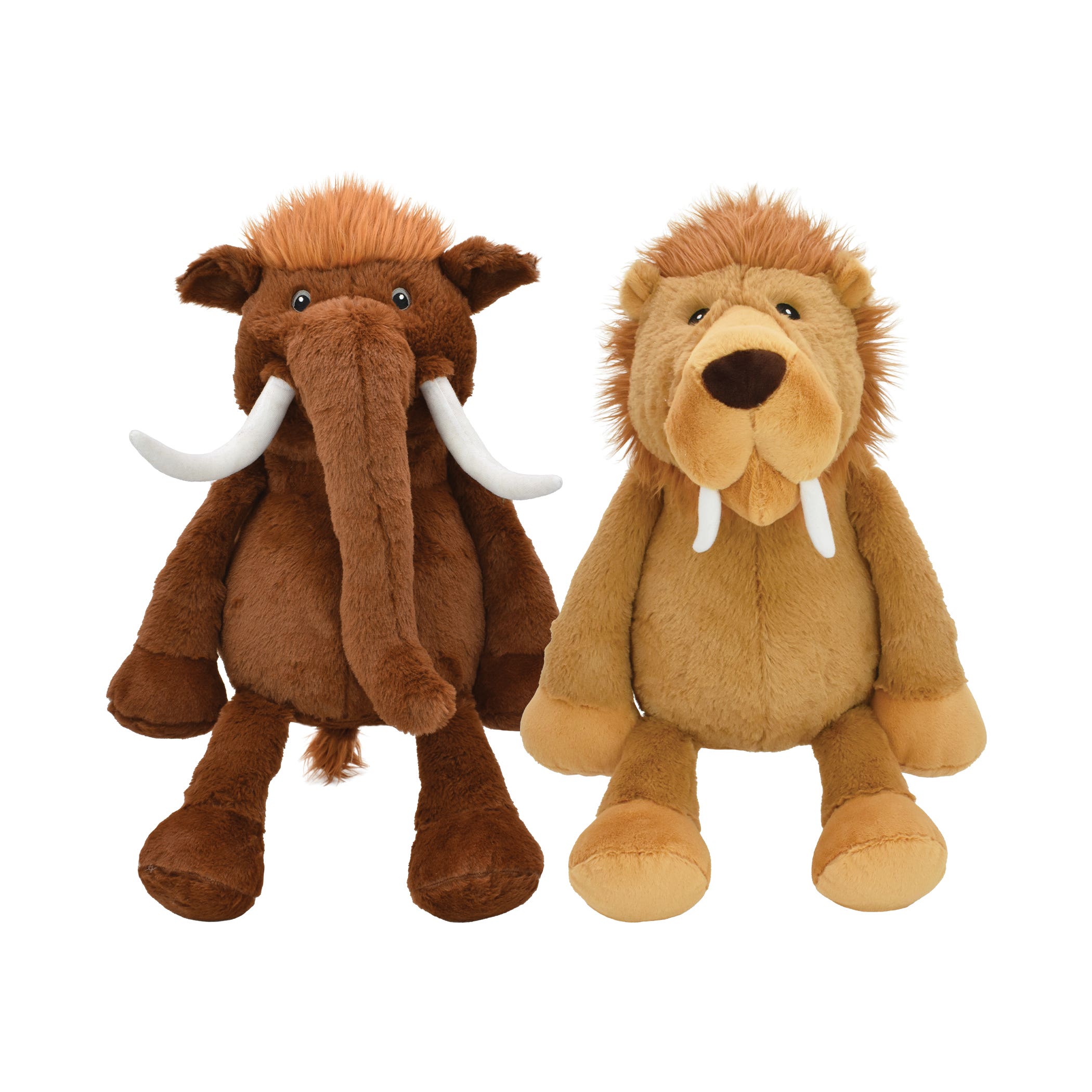 multipet 58512 Dog Toy, Jumbo Mammoth and Sabretooth Tiger