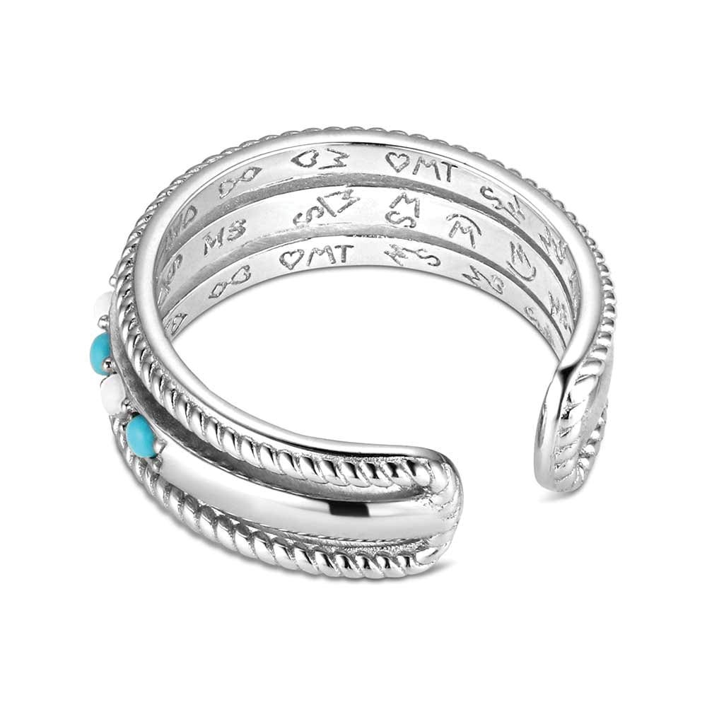 Montana Silversmiths RG6388 Ring, Women's, Circle the West, Howlite, Turquoise, Sterling Silver