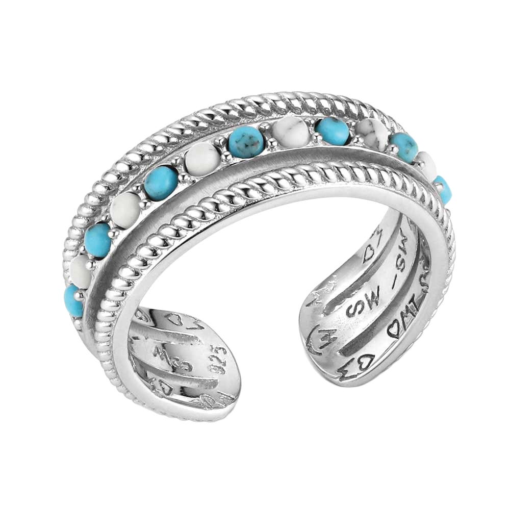 Montana Silversmiths RG6388 Ring, Women's, Circle the West, Howlite, Turquoise, Sterling Silver