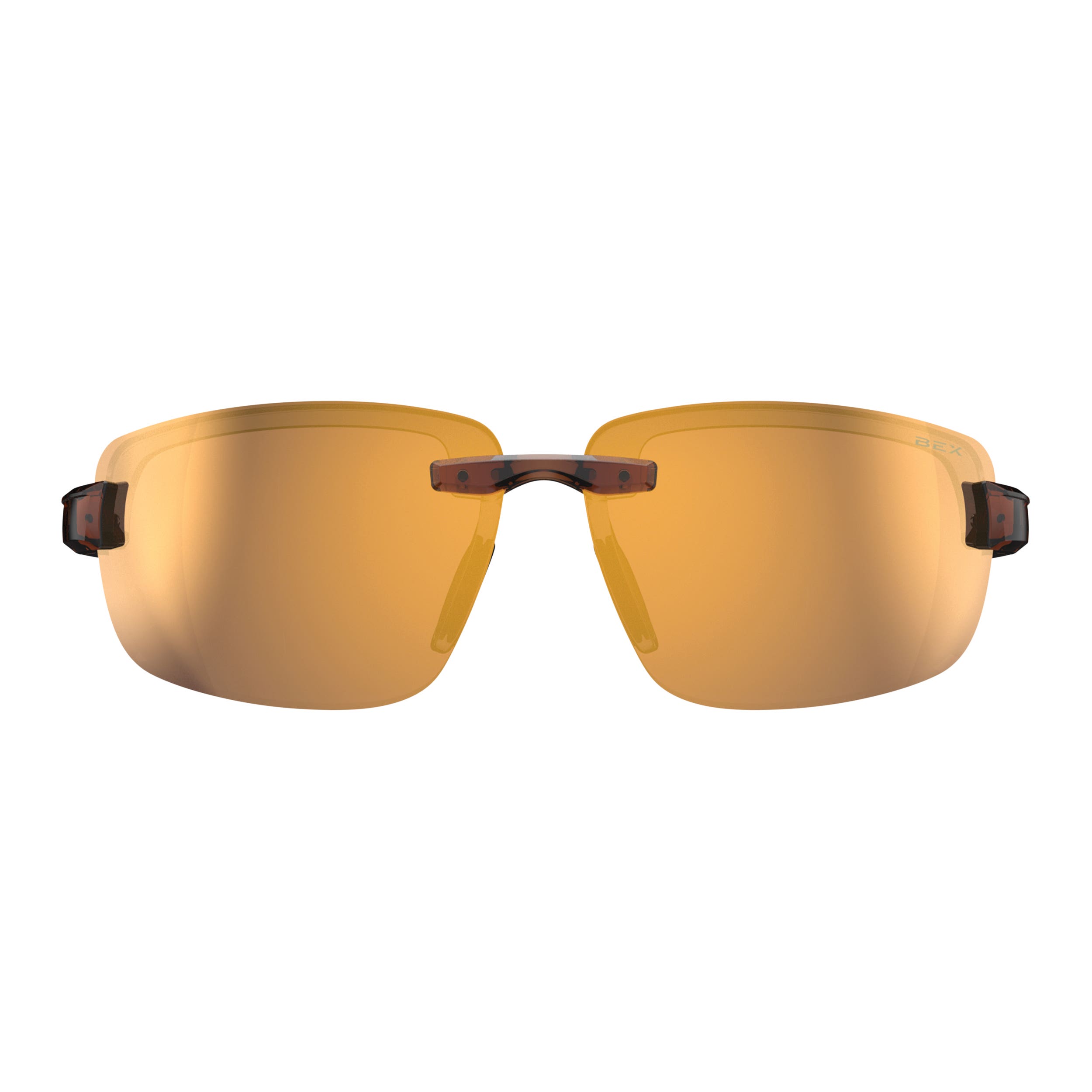 BEX Harris Series S126CBRBRGL Sunglasses, Half, Relialite, Clear Brown Frame, NYPO Polarized, Brown Lens