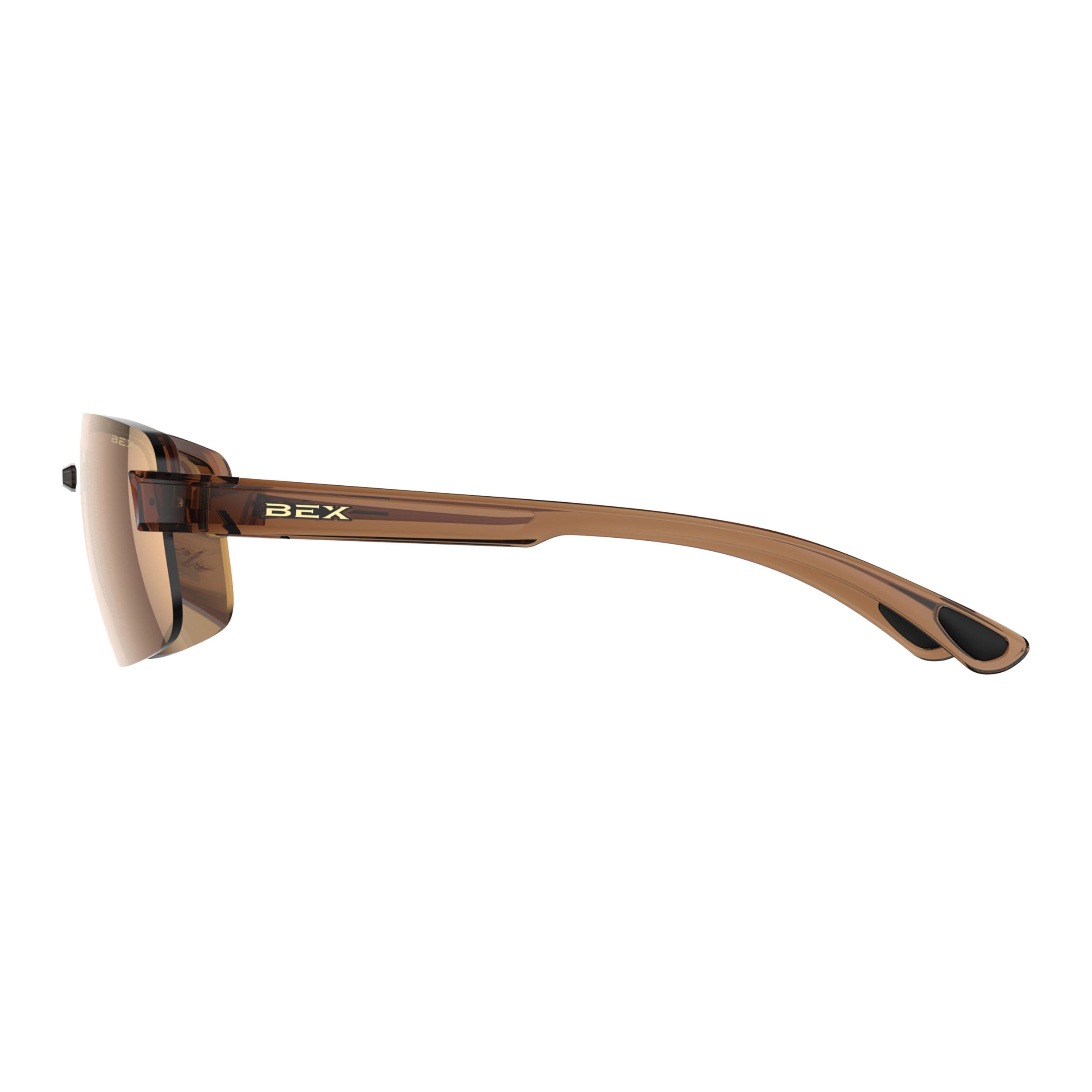 BEX Harris Series S126CBRBRGL Sunglasses, Half, Relialite, Clear Brown Frame, NYPO Polarized, Brown Lens