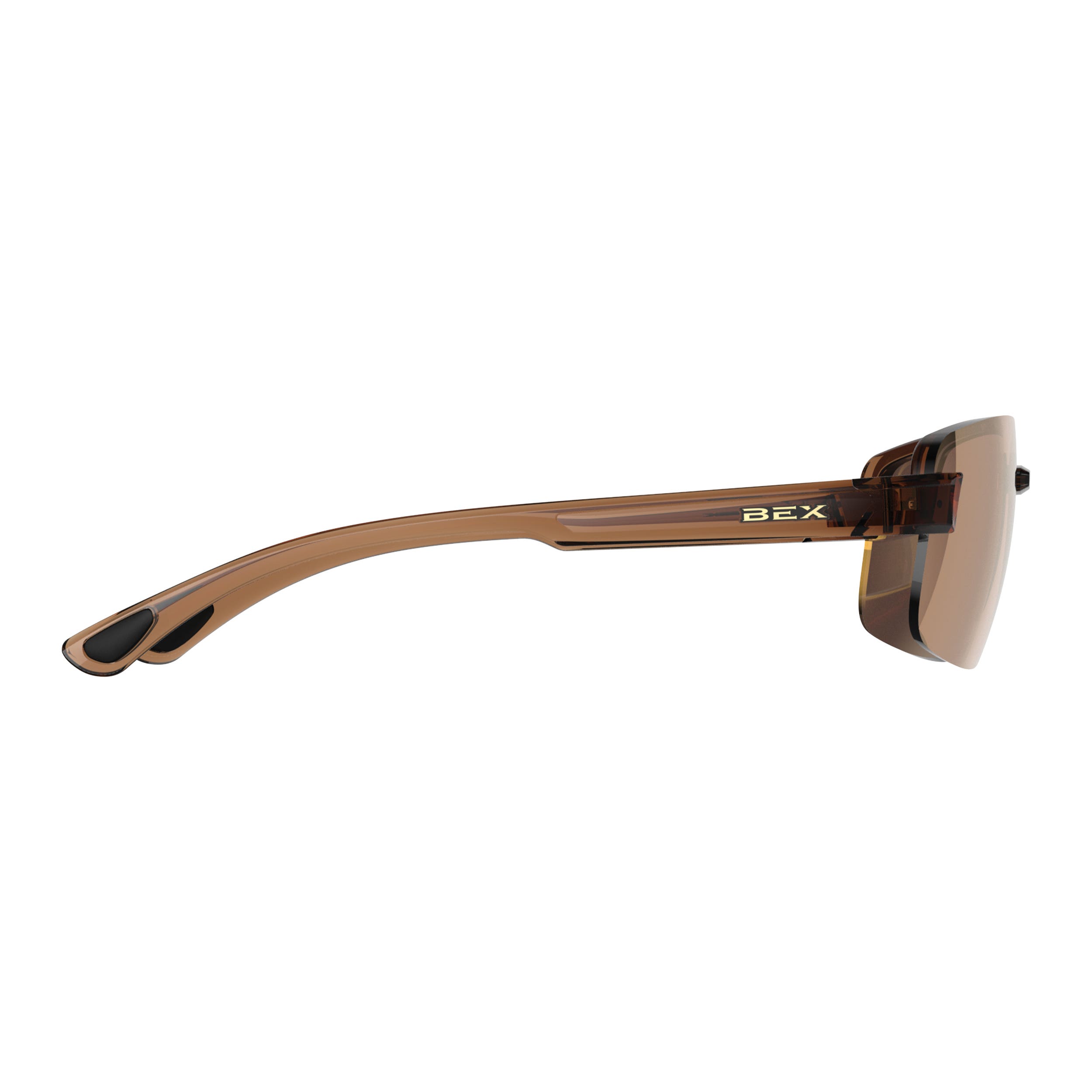 BEX Harris Series S126CBRBRGL Sunglasses, Half, Relialite, Clear Brown Frame, NYPO Polarized, Brown Lens