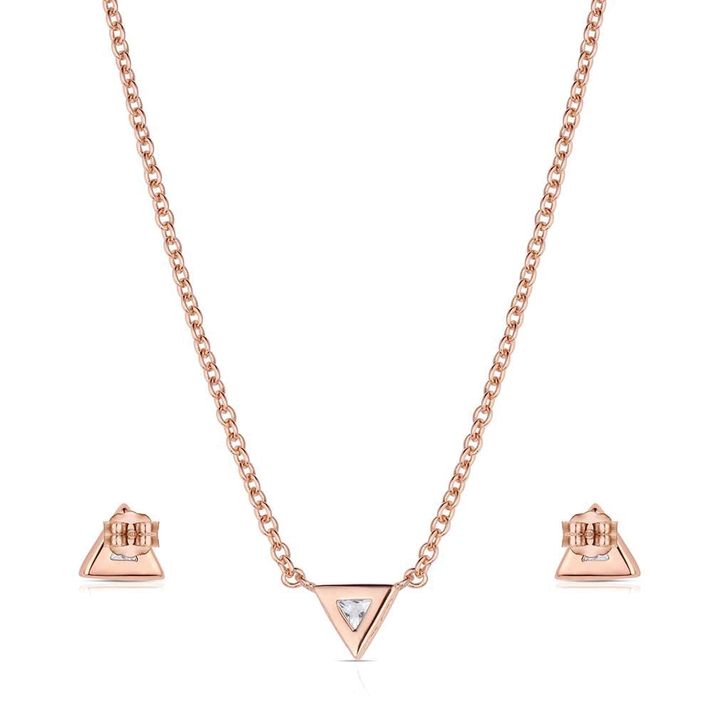 Montana Silversmiths JS6380 Jewelry Set, Women's, Rose of the Rockies, Cubic Zirconia, Brass