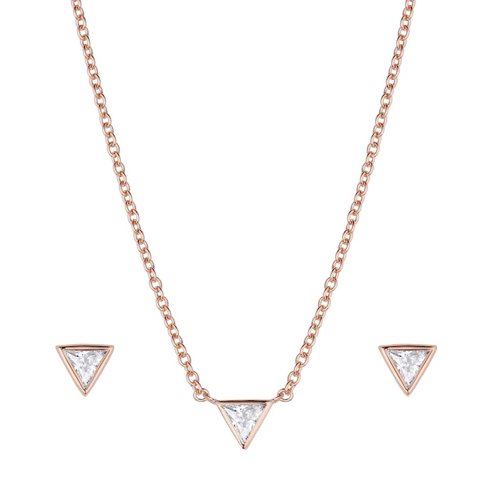 Montana Silversmiths JS6380 Jewelry Set, Women's, Rose of the Rockies, Cubic Zirconia, Brass