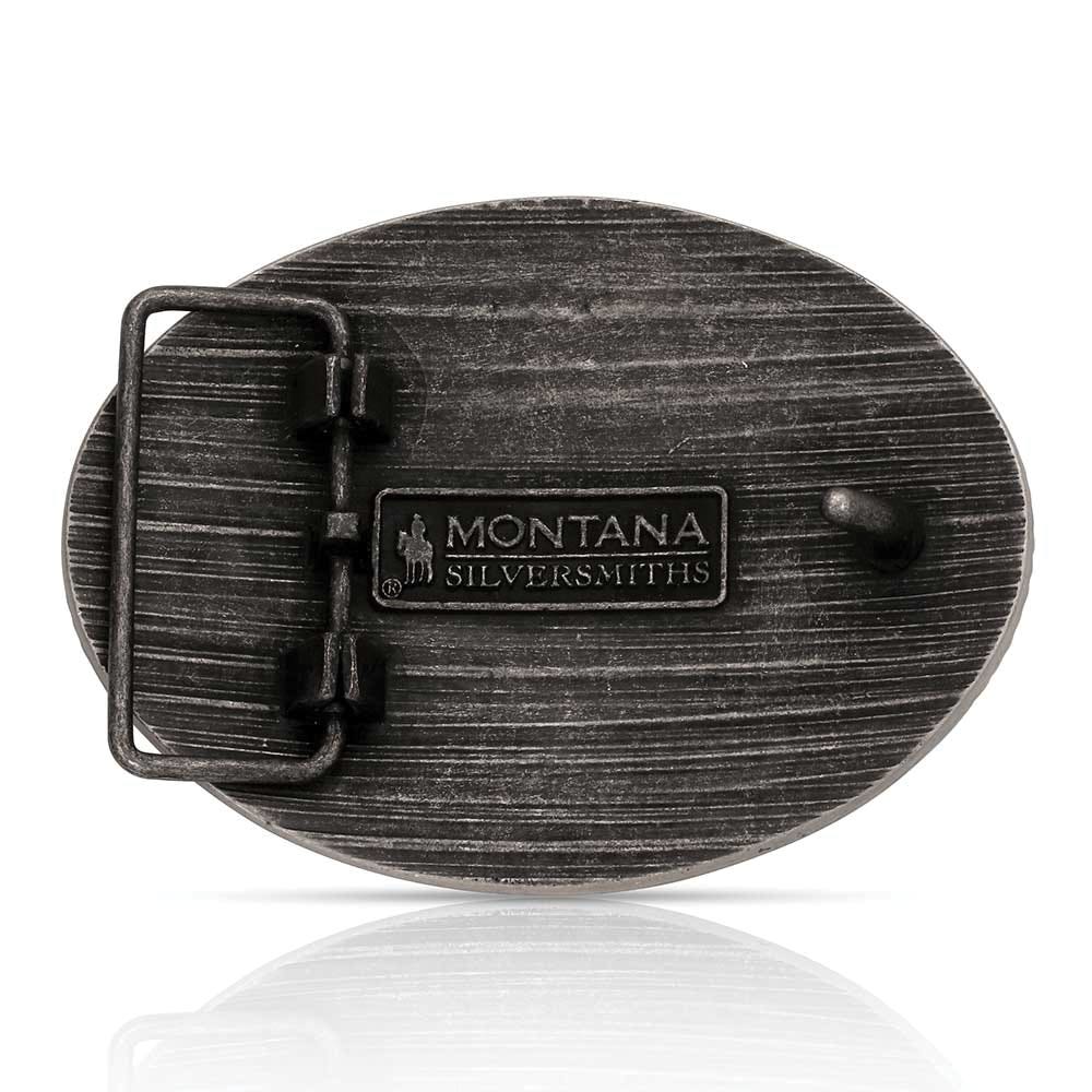 Montana Silversmiths Livestock Co. Whiskey Ranch Oval Belt Buckle