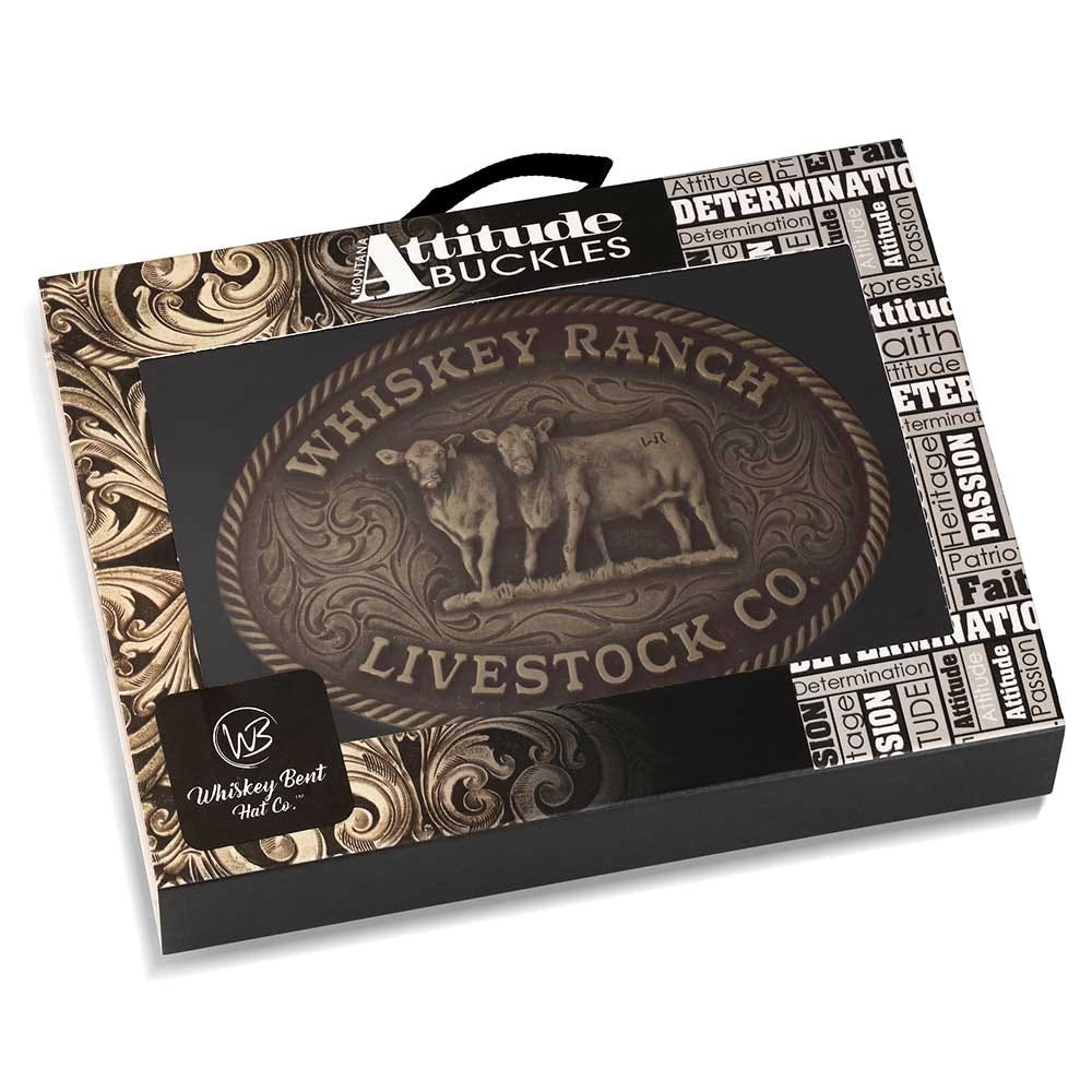 Montana Silversmiths Livestock Co. Whiskey Ranch Oval Belt Buckle