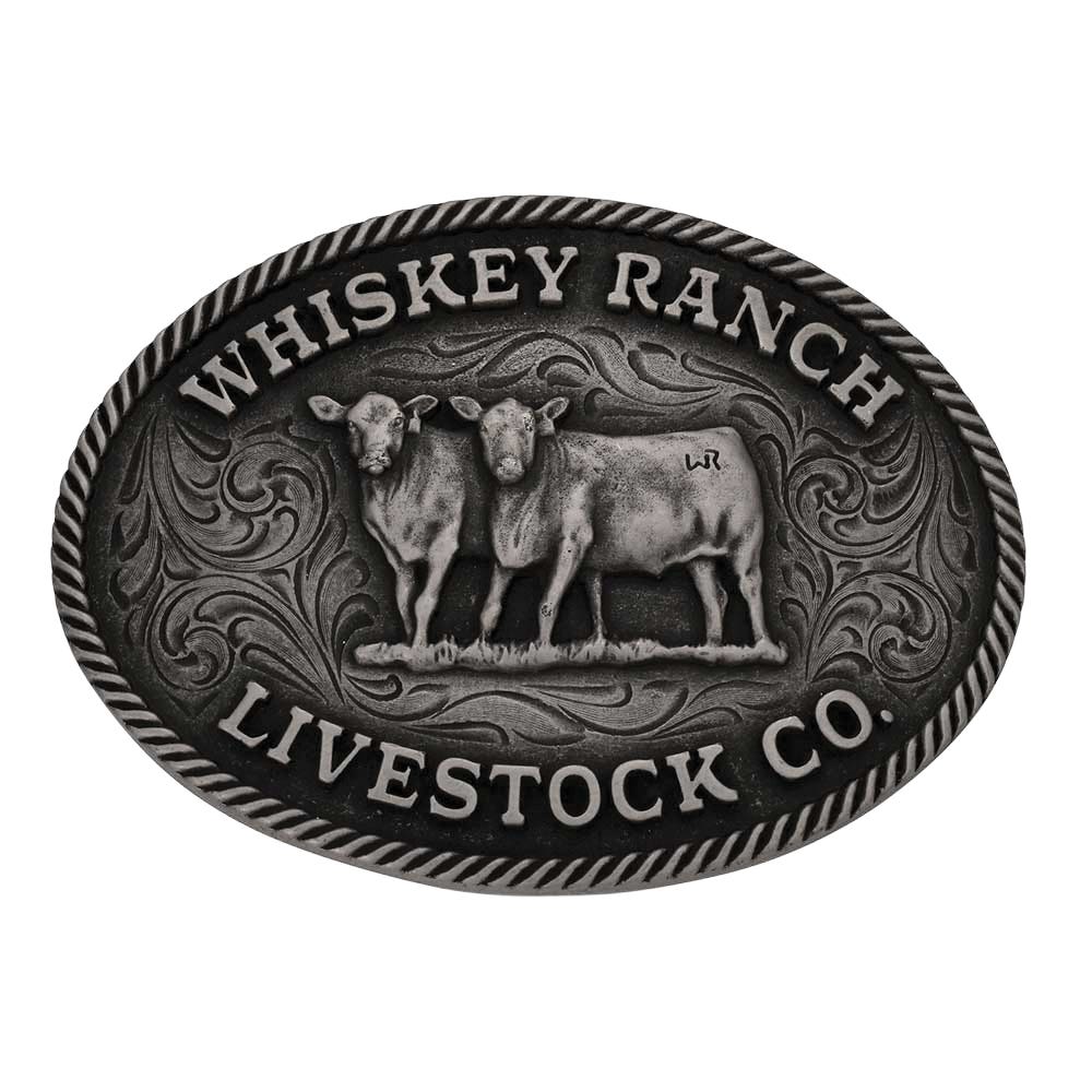 Montana Silversmiths Livestock Co. Whiskey Ranch Oval Belt Buckle