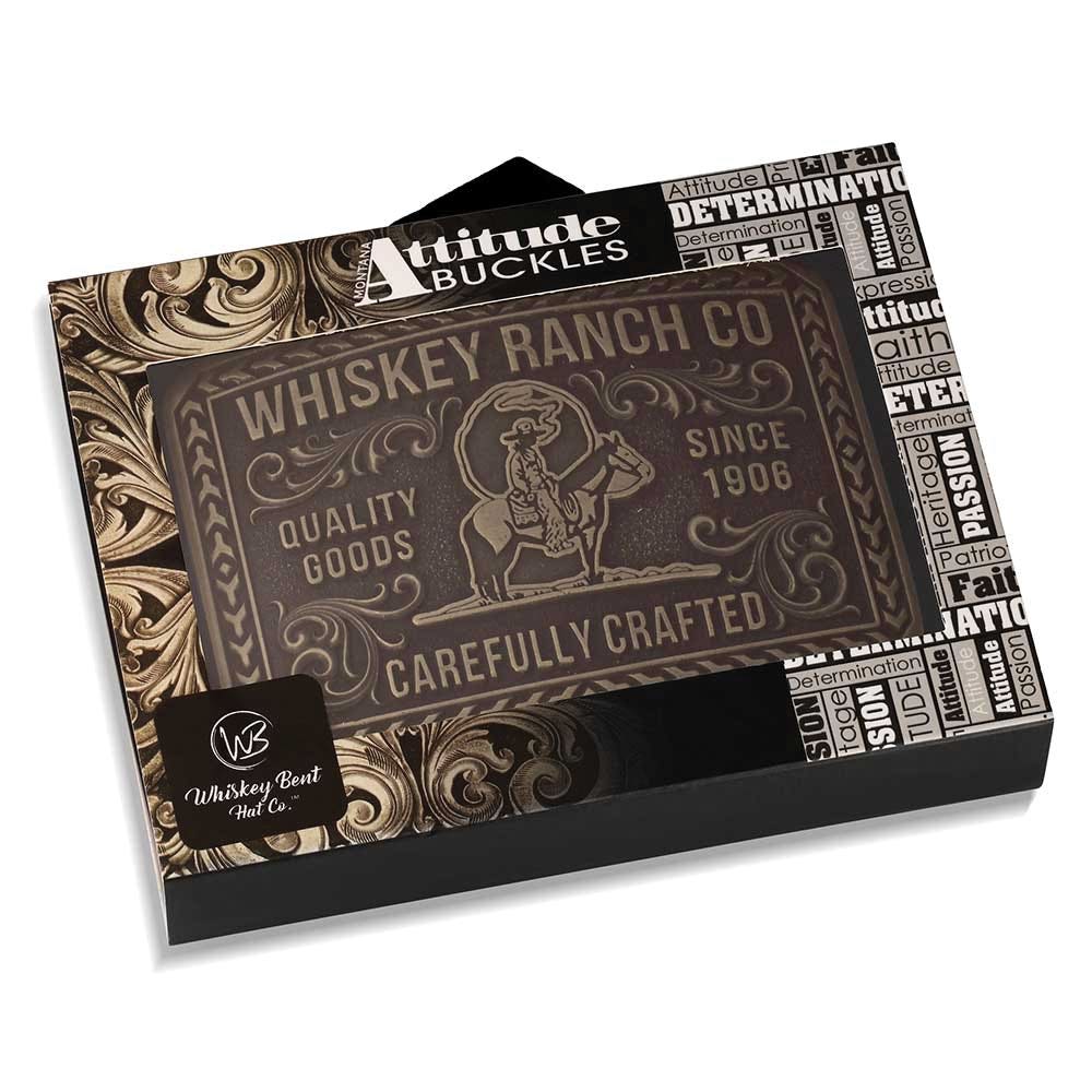 Montana Silversmiths Heritage Rider Whiskey Ranch Square Belt Buckle