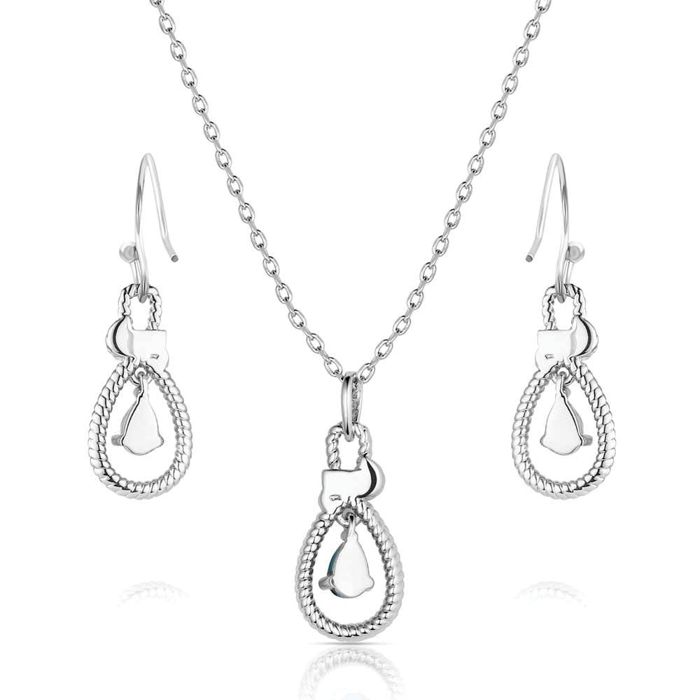 Montana Silversmiths JS6374 Jewelry Set, Women's, Cubic Zirconia, Turquoise, Brass