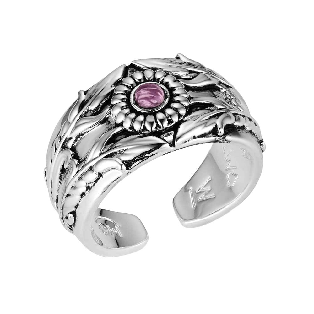 Montana Silversmiths RG6391 Ring, Women's, Desert Flower, Howlite, Purple, Brass