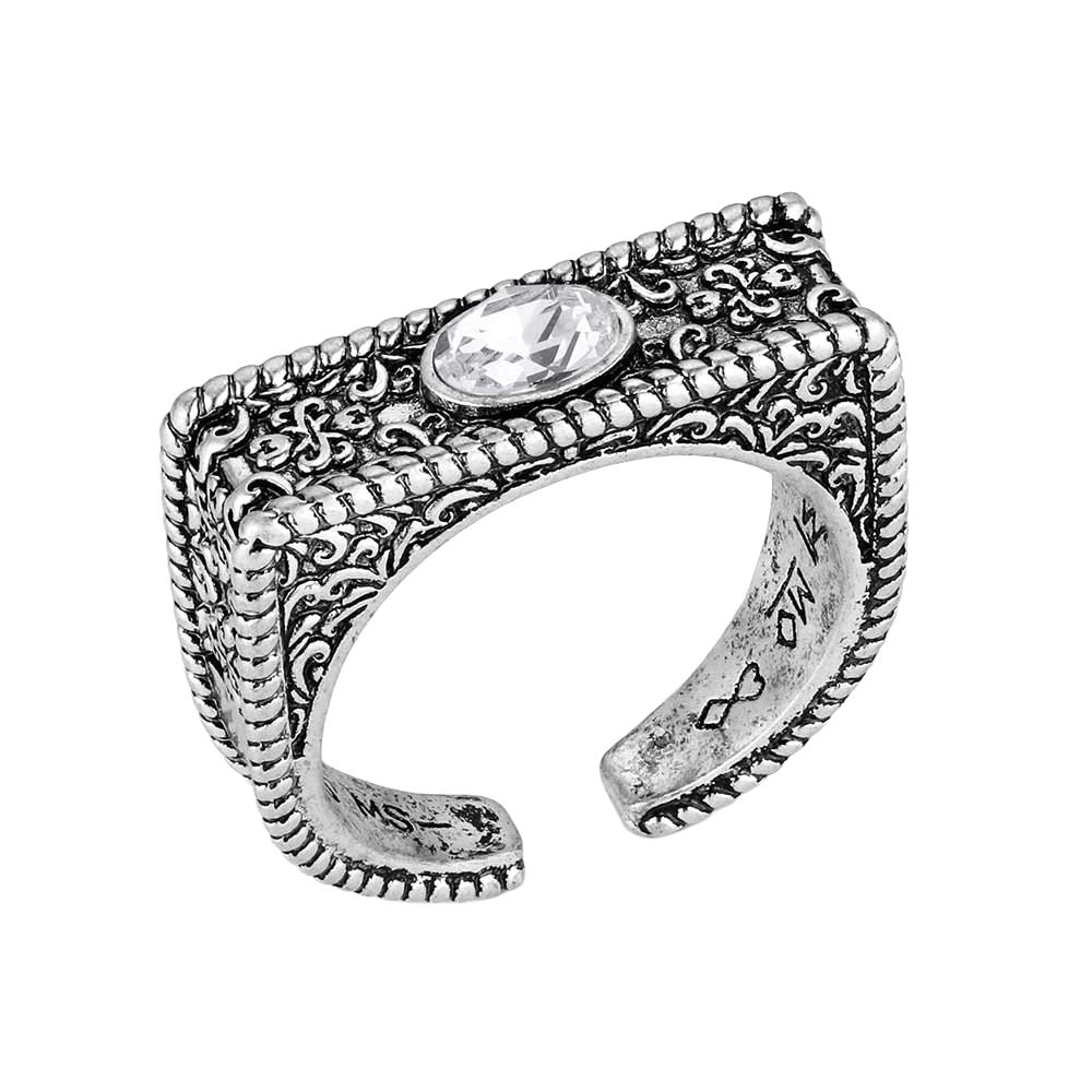 Montana Silversmiths RG6369 Ring, Women's, Stirrup, Cubic Zirconia, Brass