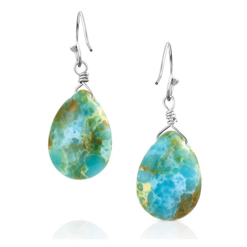 Montana Silversmiths AER6358 Attitude Earrings, Women's, Desert Drifter, Turquoise, Zinc Alloy