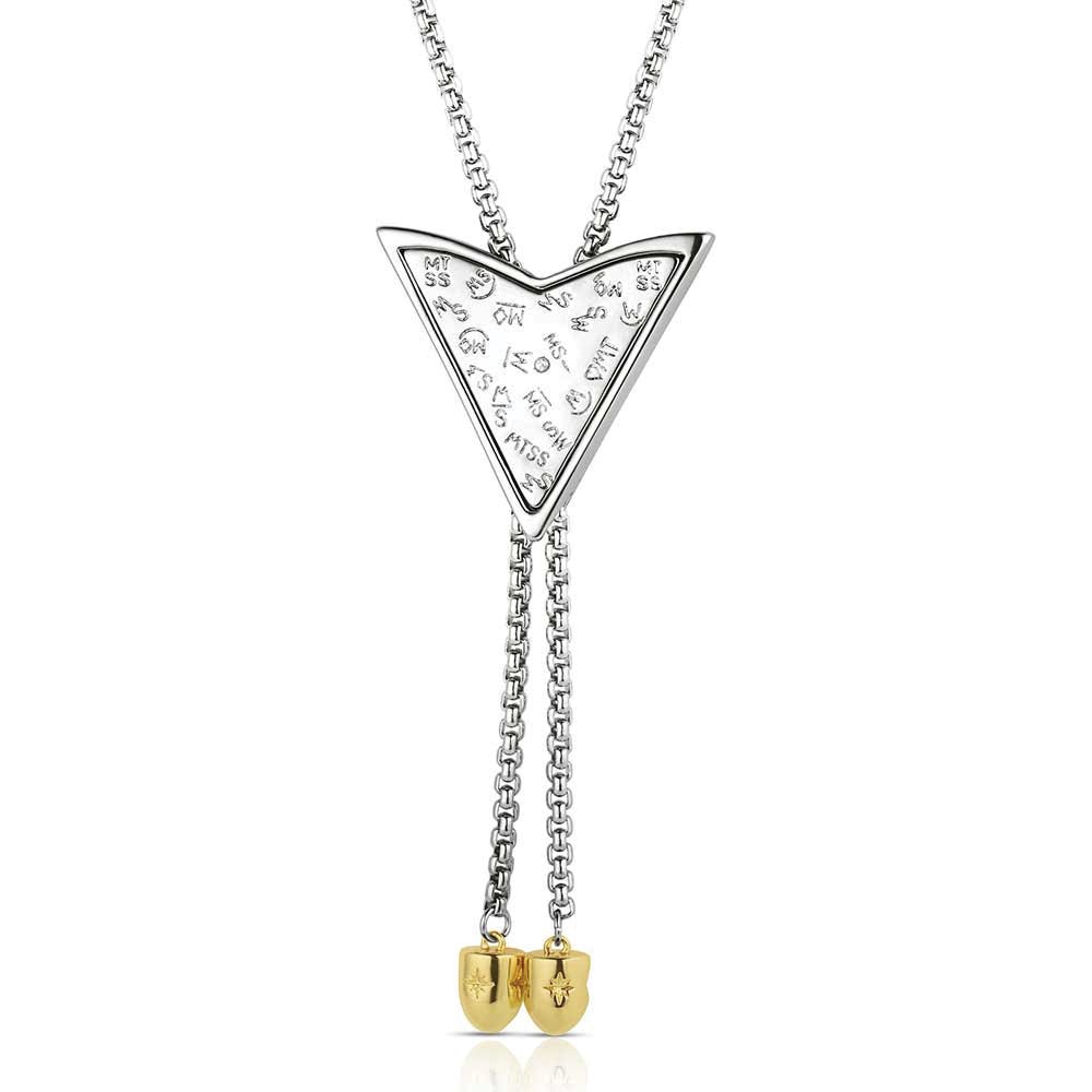 Montana Silversmiths NC6370 Bolo Necklace, Women's, Regal Rider, Brass