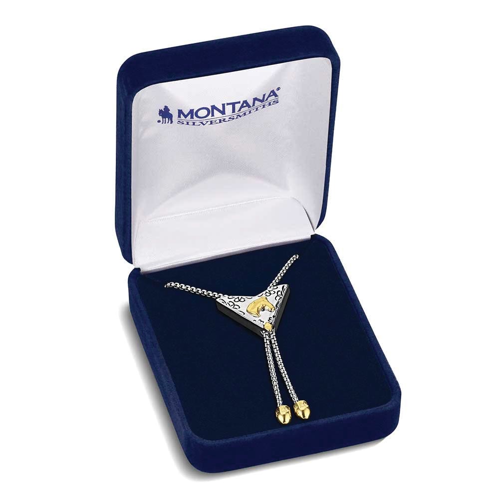 Montana Silversmiths NC6370 Bolo Necklace, Women's, Regal Rider, Brass