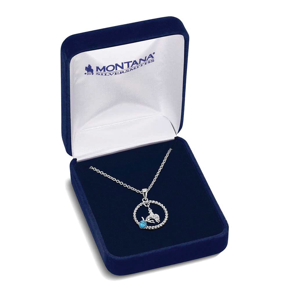 Montana Silversmiths NC6385 Necklace, Women's, Beads, Rodeo Blues, Cubic Zirconia, Turquoise, Brass