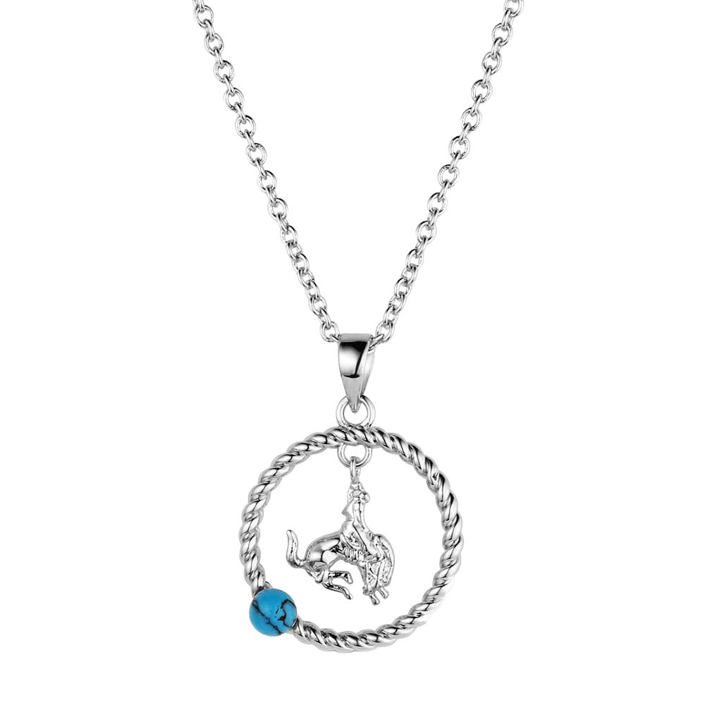 Montana Silversmiths NC6385 Necklace, Women's, Beads, Rodeo Blues, Cubic Zirconia, Turquoise, Brass