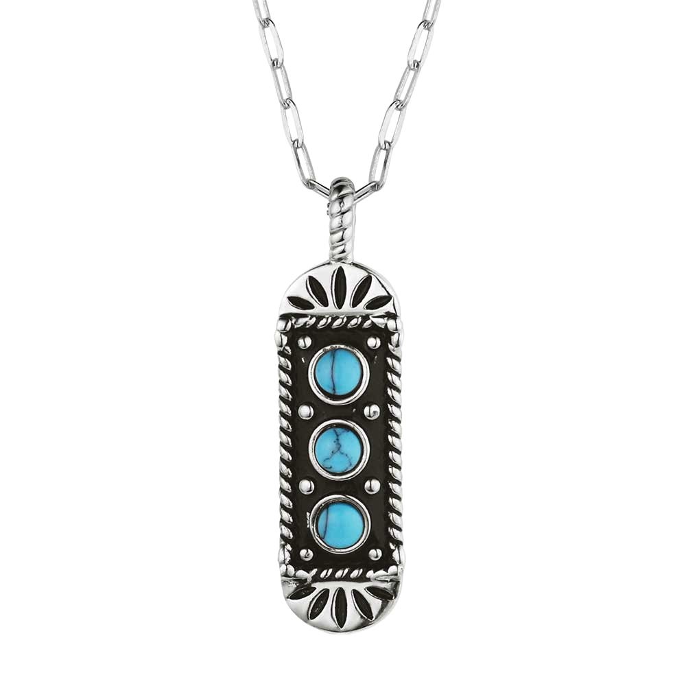 Montana Silversmiths NC6390 Necklace, Women's, The Open Road, Turquoise, Brass