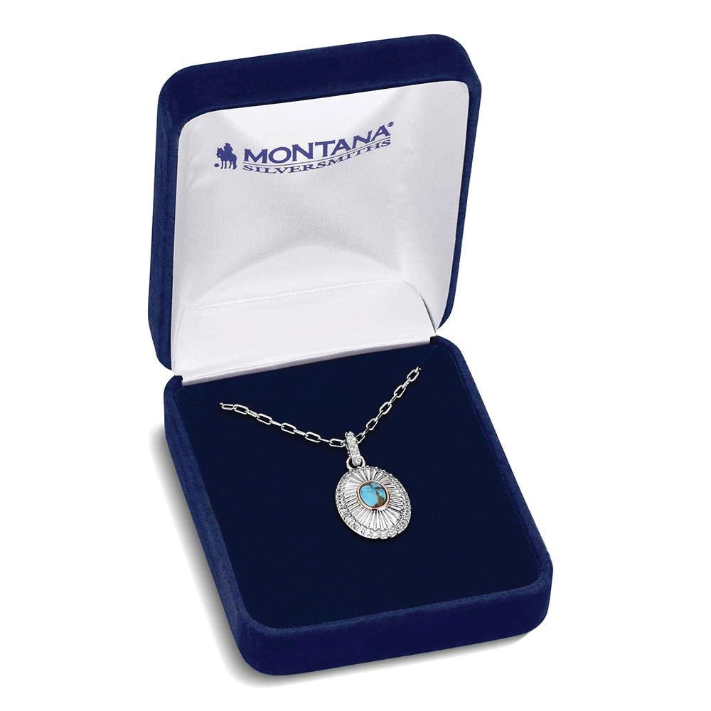 Montana Silversmiths NC6399 Necklace, Women's, Sunburst, Cubic Zirconia, Turquoise, Brass