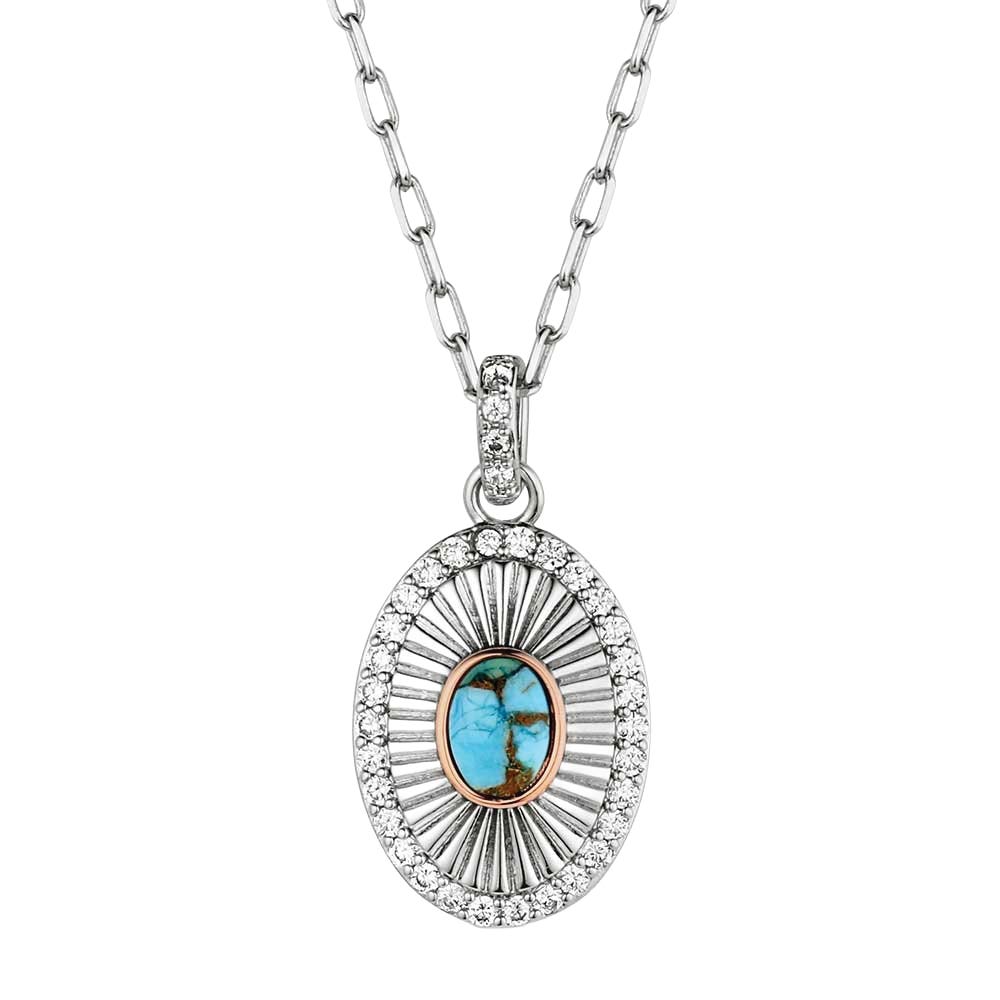 Montana Silversmiths NC6399 Necklace, Women's, Sunburst, Cubic Zirconia, Turquoise, Brass