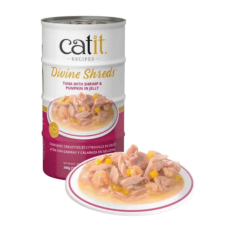 Catit Divine Shreds Cat Food, Wet, Shrimp and Pumpkin, 3 oz Can