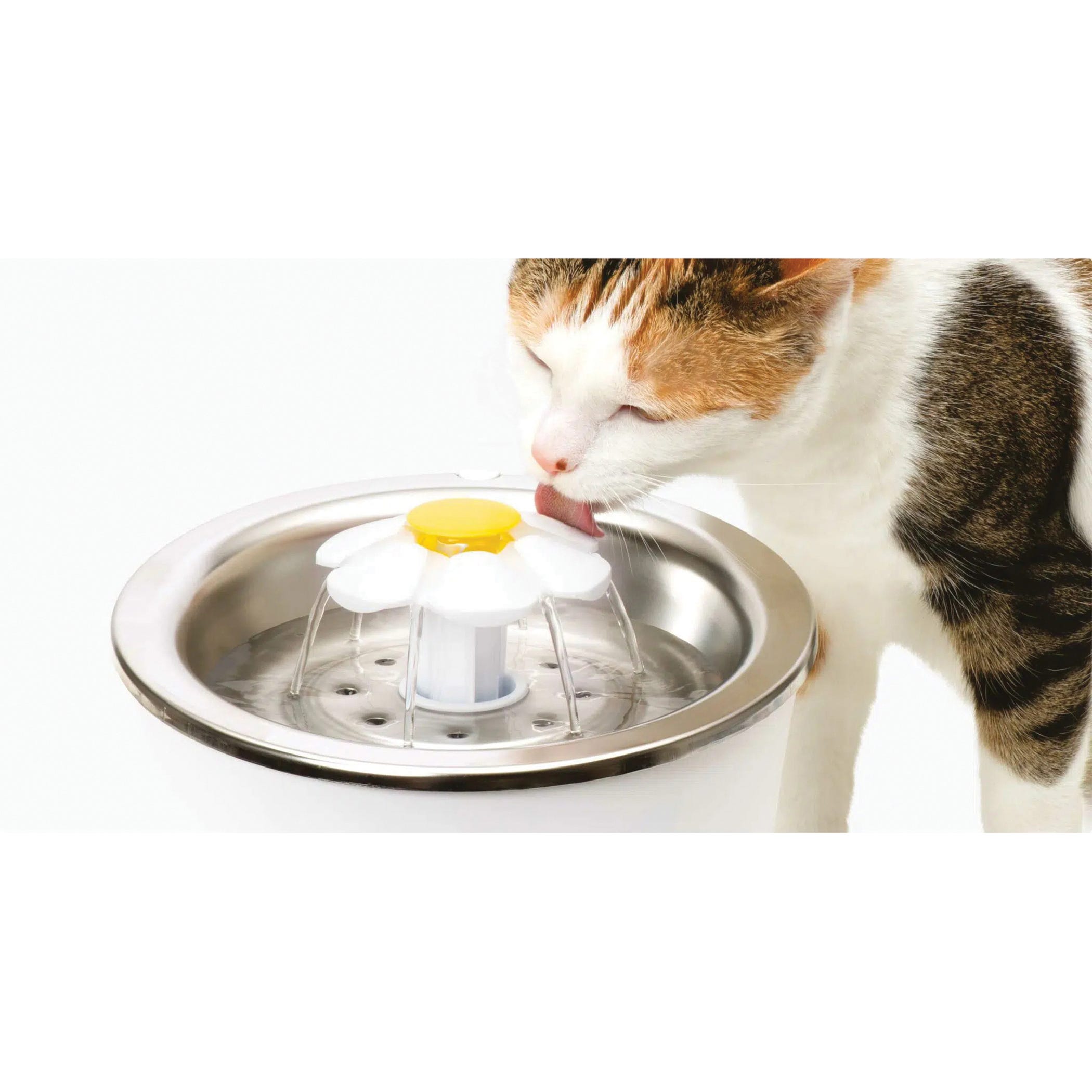 Catit Flower Themed Cat Fountain, 100 fl-oz Volume, Stainless Steel