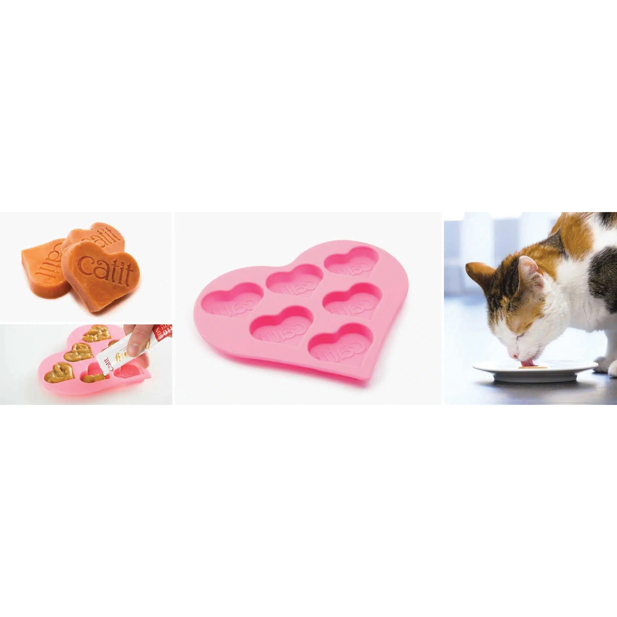 Catit Heart-Shaped Creamy Ice Tray, Silicone