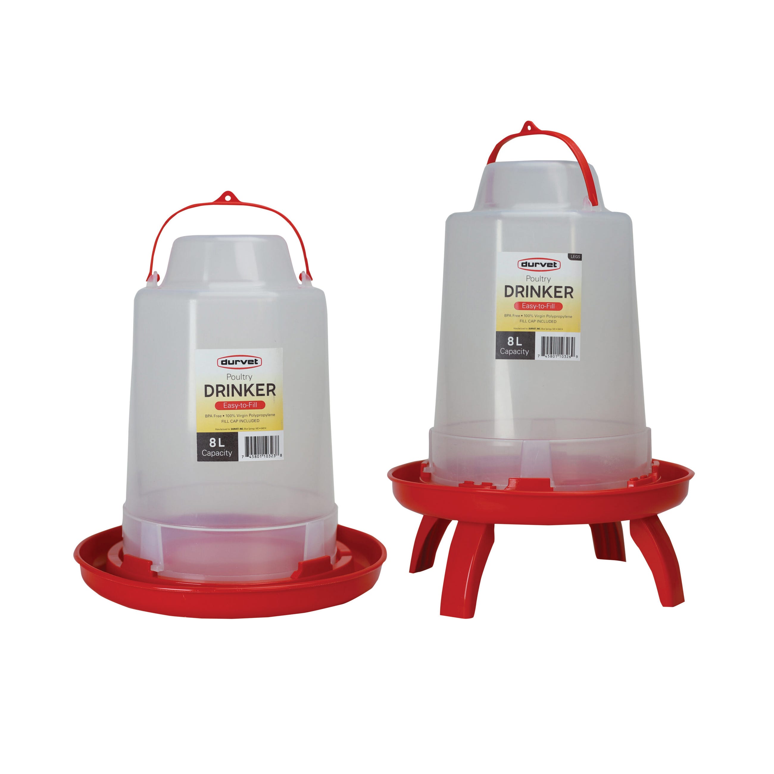 Durvet Poultry Drinker, 5 L Capacity, Polypropylene