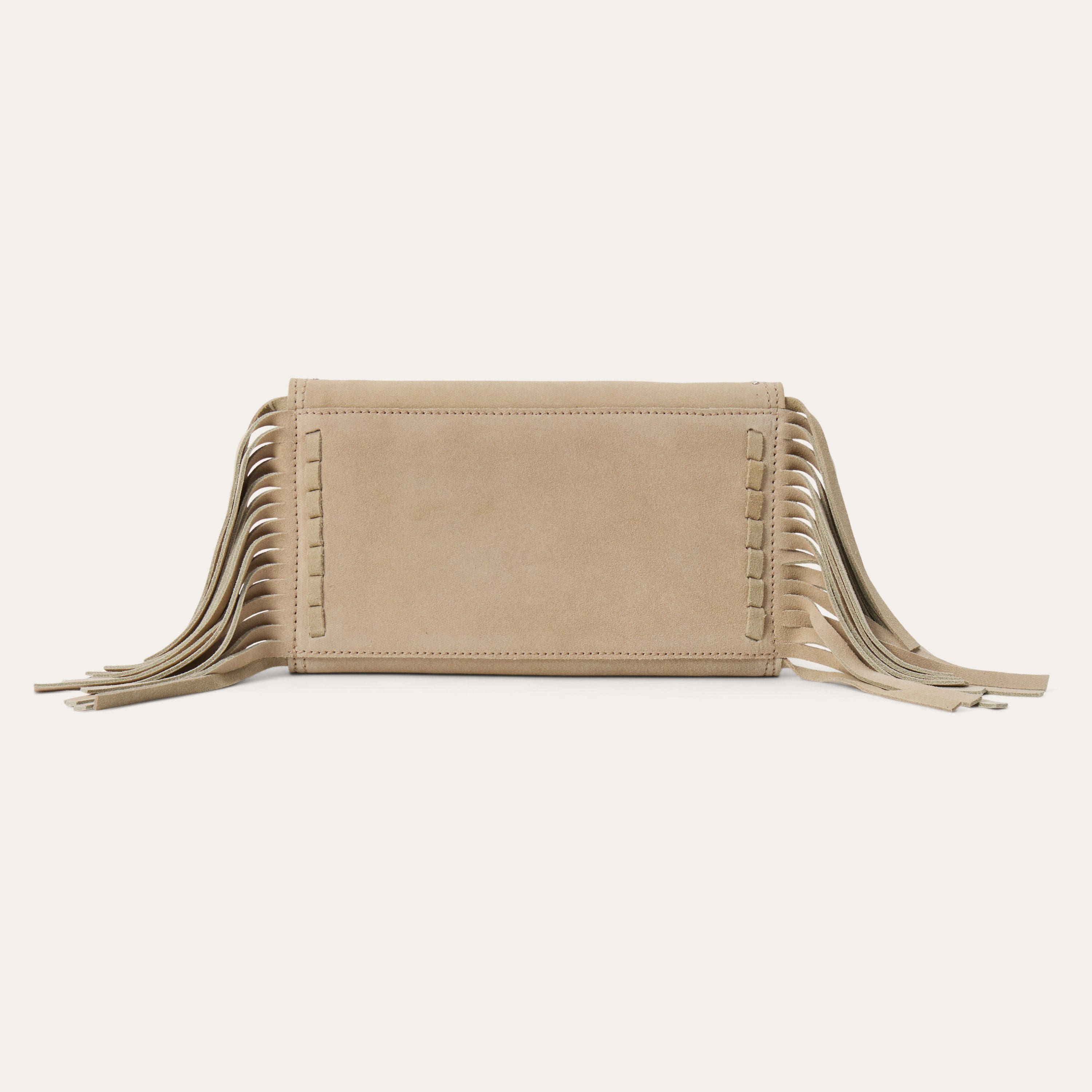 Stetson 9513000-934-NZ Purse, Women's, Spiral Suede Fringed Clutch, Stetson Concho, Sand