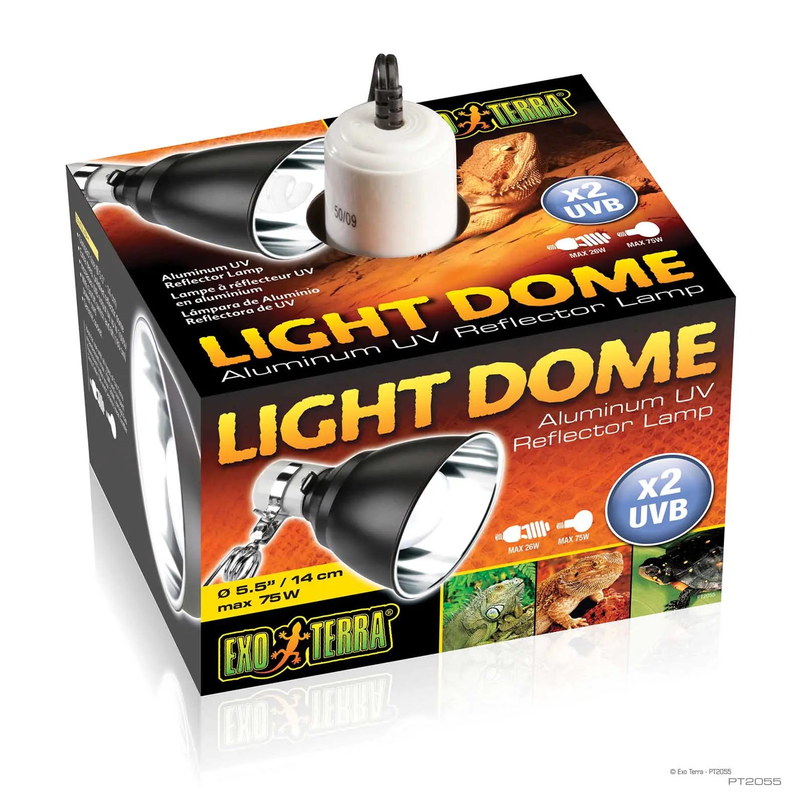Exo Terra UV Reflector Lamp, 26 W Fluorescent, 75 W Incandescent, Fluorescent, Incandescent Lamp