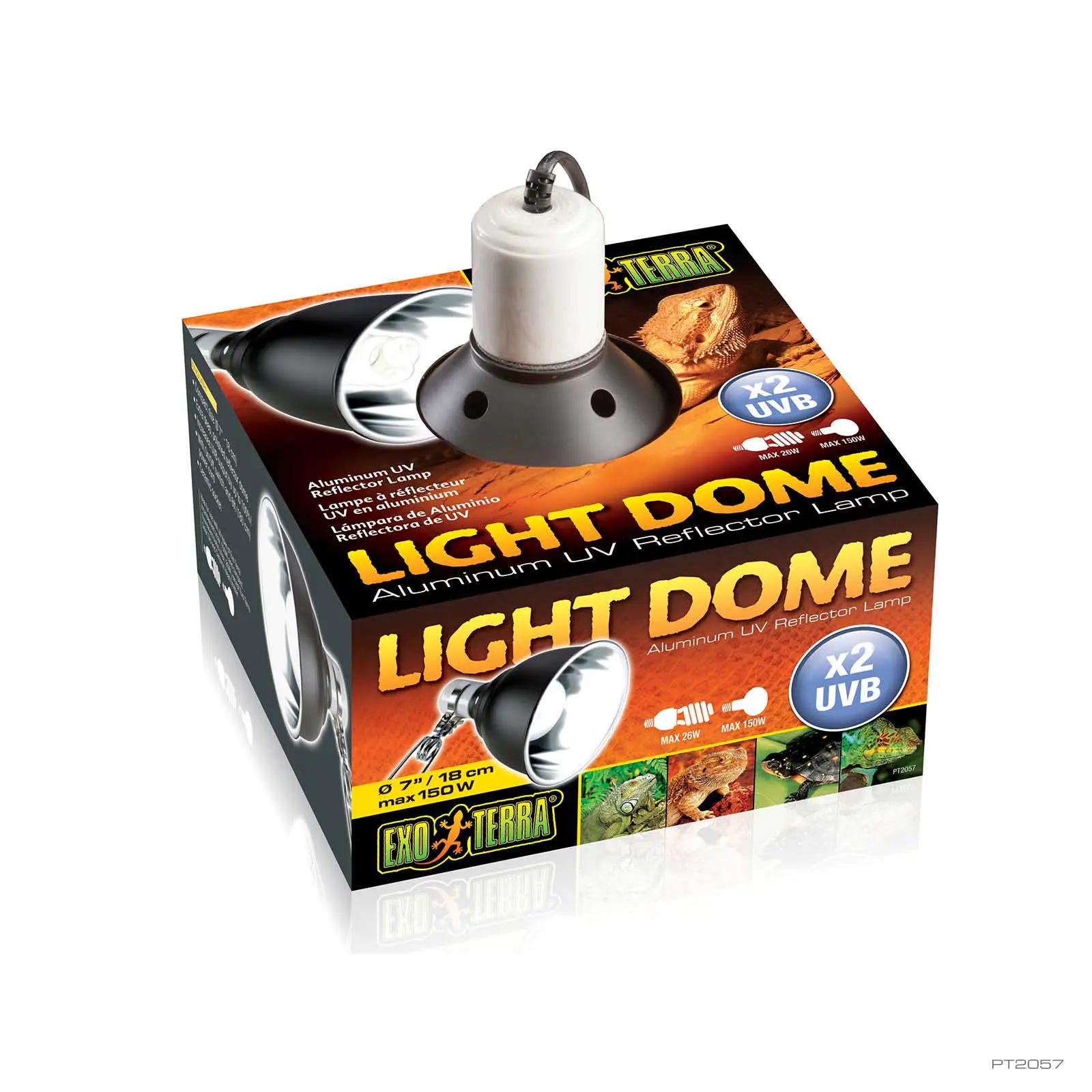 Exo Terra Terrarium Lamp, 26 W Fluorescent, 150 W Incandescent, Fluorescent, Incandescent Lamp, Aluminum Fixture