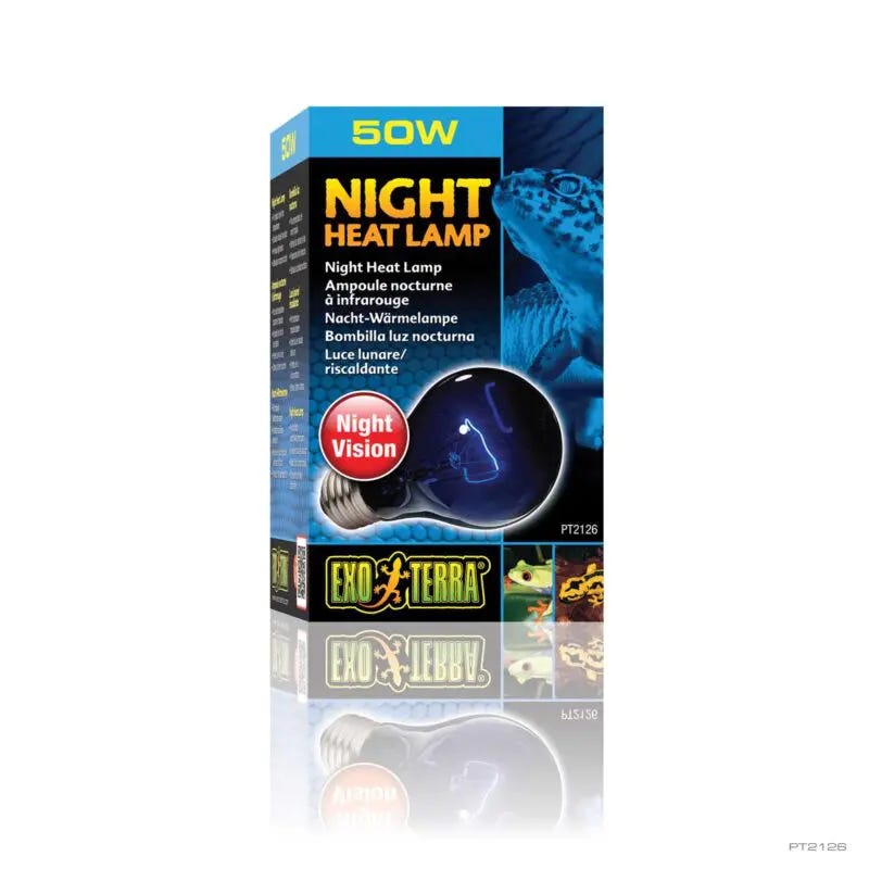 Exo Terra Night Heat Lamp, 50 W, Blue Light
