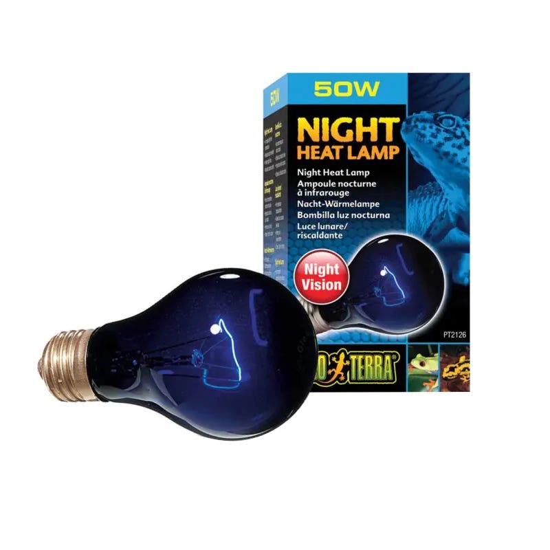 Exo Terra Night Heat Lamp, 50 W, Blue Light