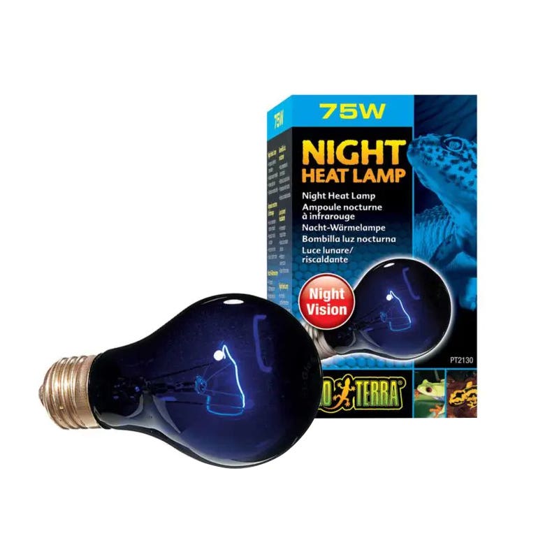 Exo Terra Night Heat Lamp, 75 W, Blue Light