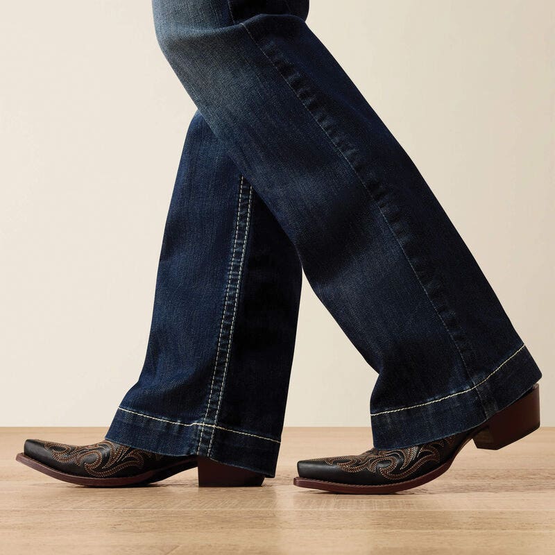 Ariat Entwined Series Trouser Jeans, 29L, 29 in Waist, Marine, Bootcut, Slim, Wide Fit, Stretchable