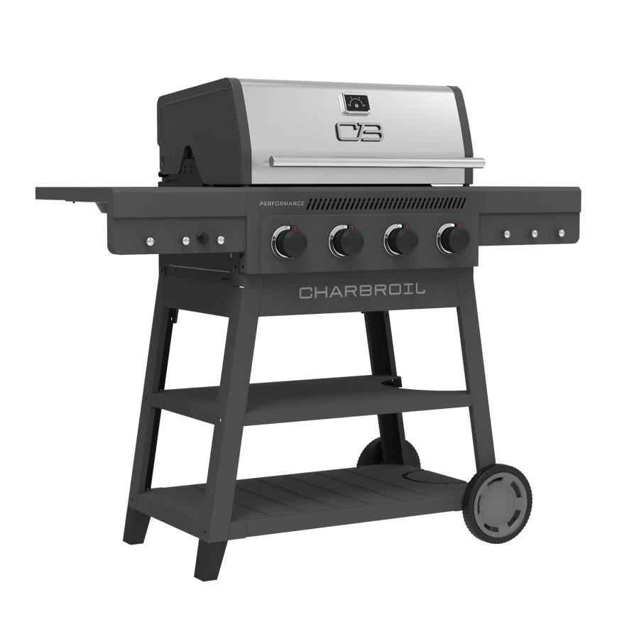 Char-Broil Performance FlavorMax Series Cart Gas Grill, 30,000 Btu, 4-Burner, Side Shelf Included: Yes