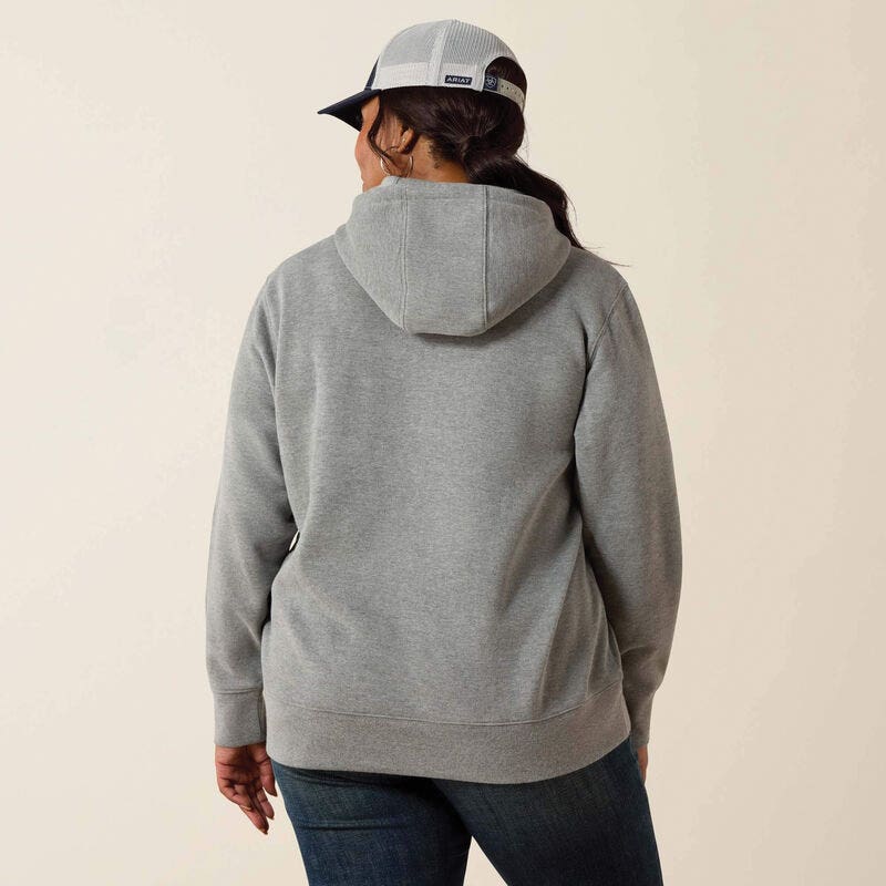 Ariat Women's Hoodie, 3X, Cotton/Polyester, Heather Gray, Hooded