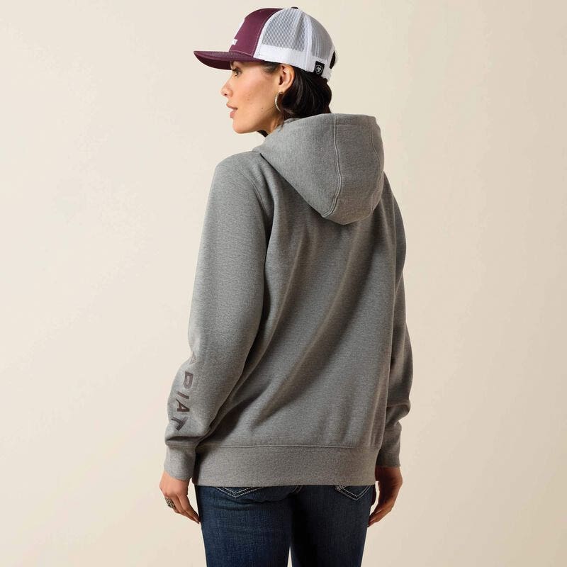 Ariat Women's Hoodie, XS, Cotton/Polyester, Heather Gray, Hooded