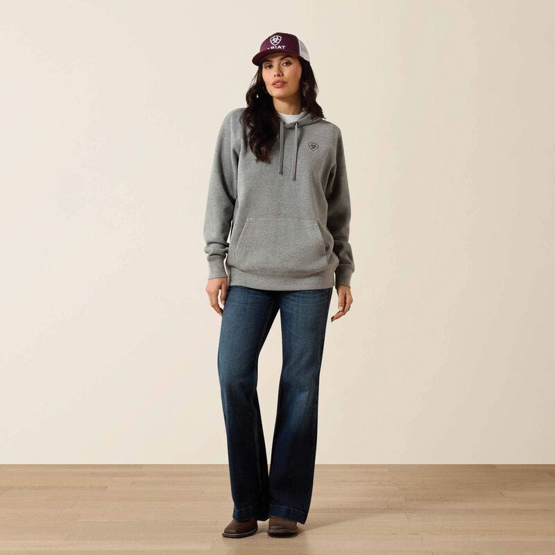 Ariat Women's Hoodie, XS, Cotton/Polyester, Heather Gray, Hooded
