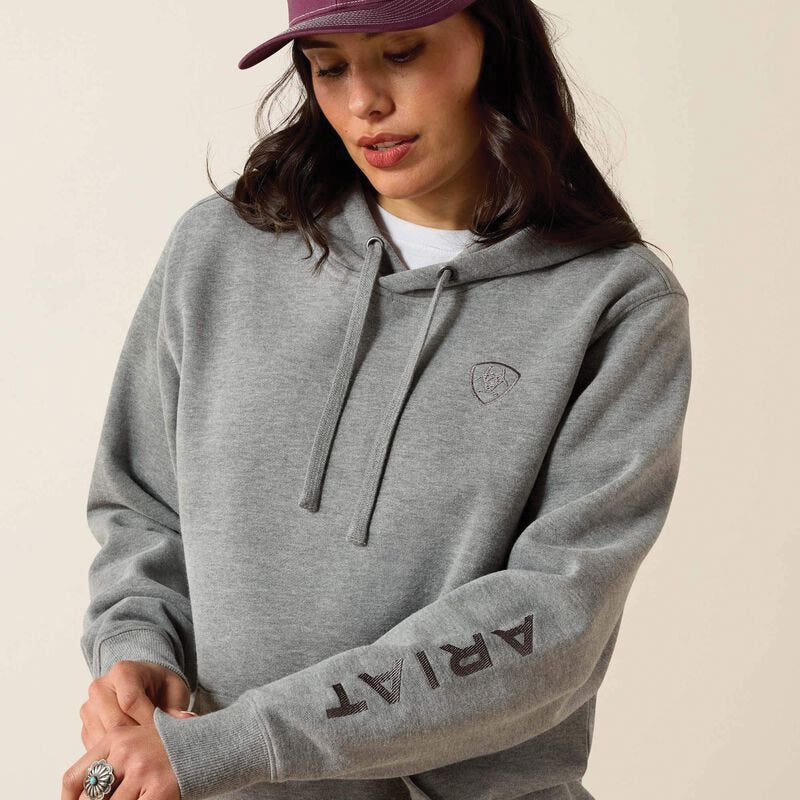 Ariat Women's Hoodie, XS, Cotton/Polyester, Heather Gray, Hooded
