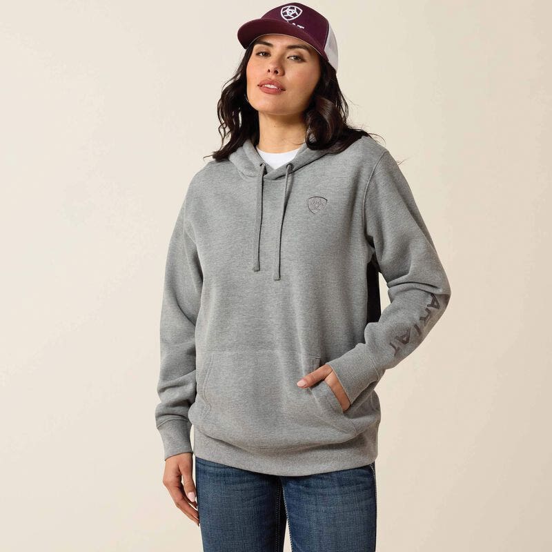 Ariat Women's Hoodie, XS, Cotton/Polyester, Heather Gray, Hooded
