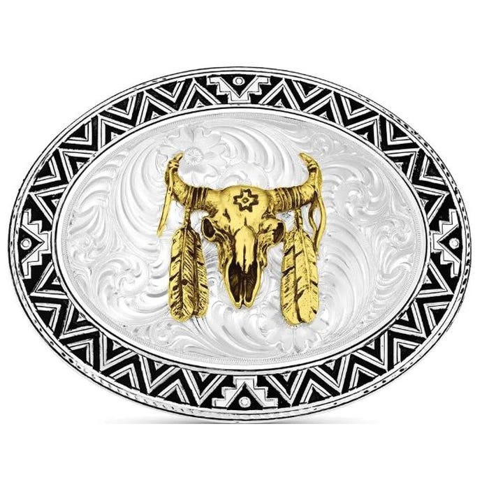 Montana Silversmiths Geometric Oval Belt Buckle – Swivel Closure