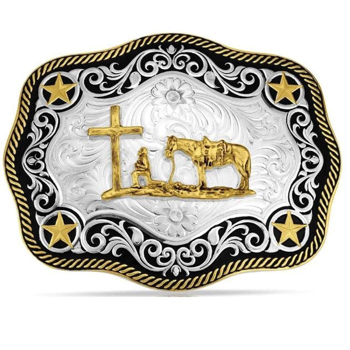 Montana Silversmiths 57610-731 Buckle, Southwestern Buckle, Gold/Silver Buckle, Swivel Closure