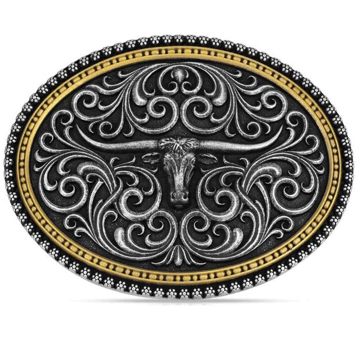 Montana Silversmiths Southwestern Longhorn Belt Buckle