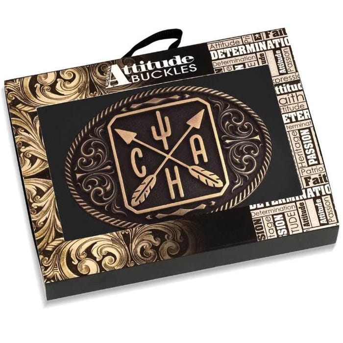 Montana Silversmiths Attitude Oval Belt Buckle – Arrows Cactus Western Filigree