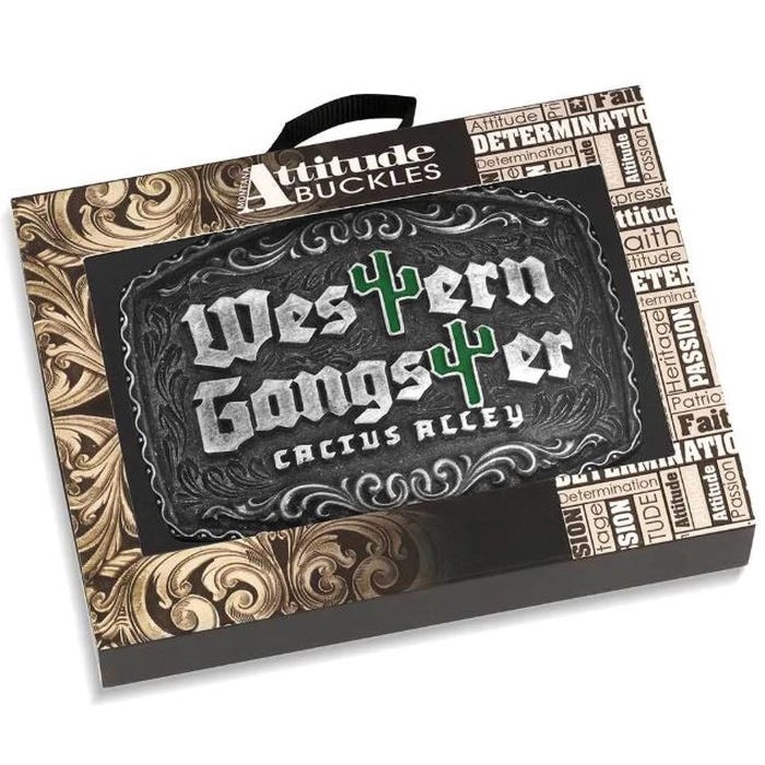 Montana Silversmiths Filigree Cactus Etched Belt Buckle